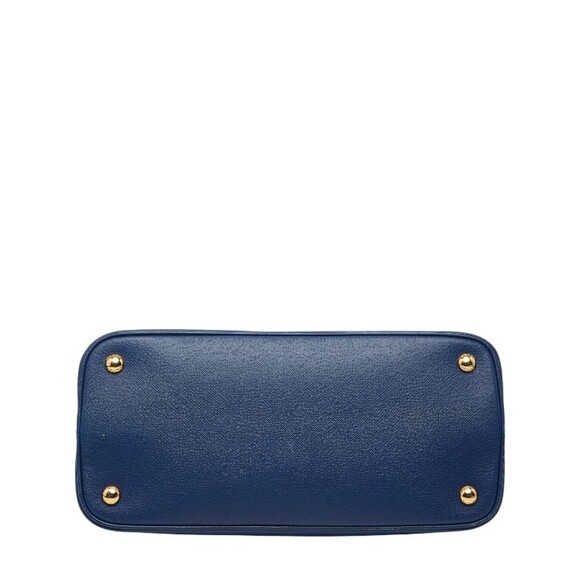 Prada Triangle Logo Plate Handbag in Blue Saffiano Leather for Women - Picture 3 of 15